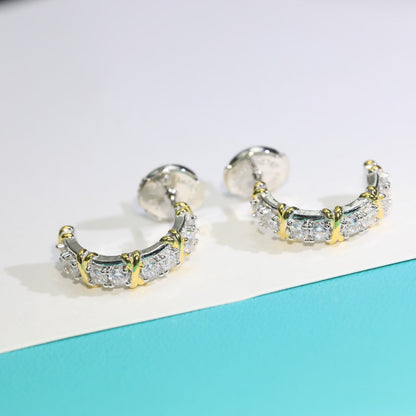 [Haelin Jewelry]TWENTY STONE HOOP GOLD EARRINGS