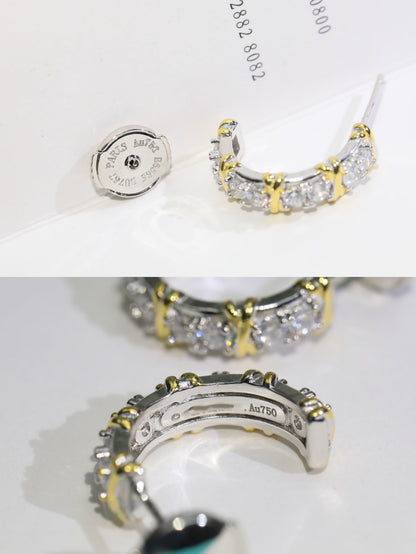 [Haelin Jewelry]TWENTY STONE HOOP GOLD EARRINGS