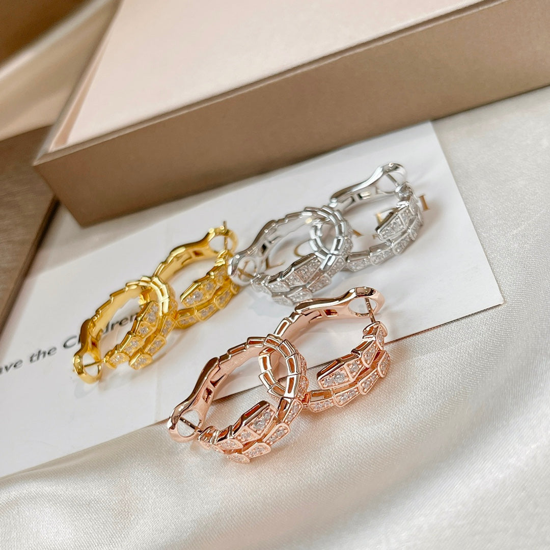 [⭐Haelin Jewelry]SERPENTI EARRINGS DIAMOND