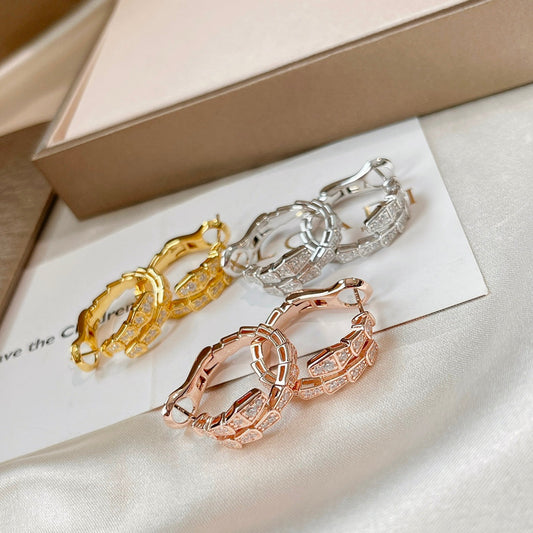 [⭐Haelin Jewelry]SERPENTI EARRINGS DIAMOND