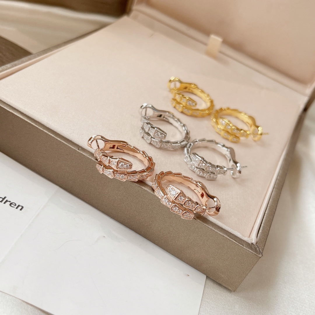 [⭐Haelin Jewelry]SERPENTI EARRINGS DIAMOND