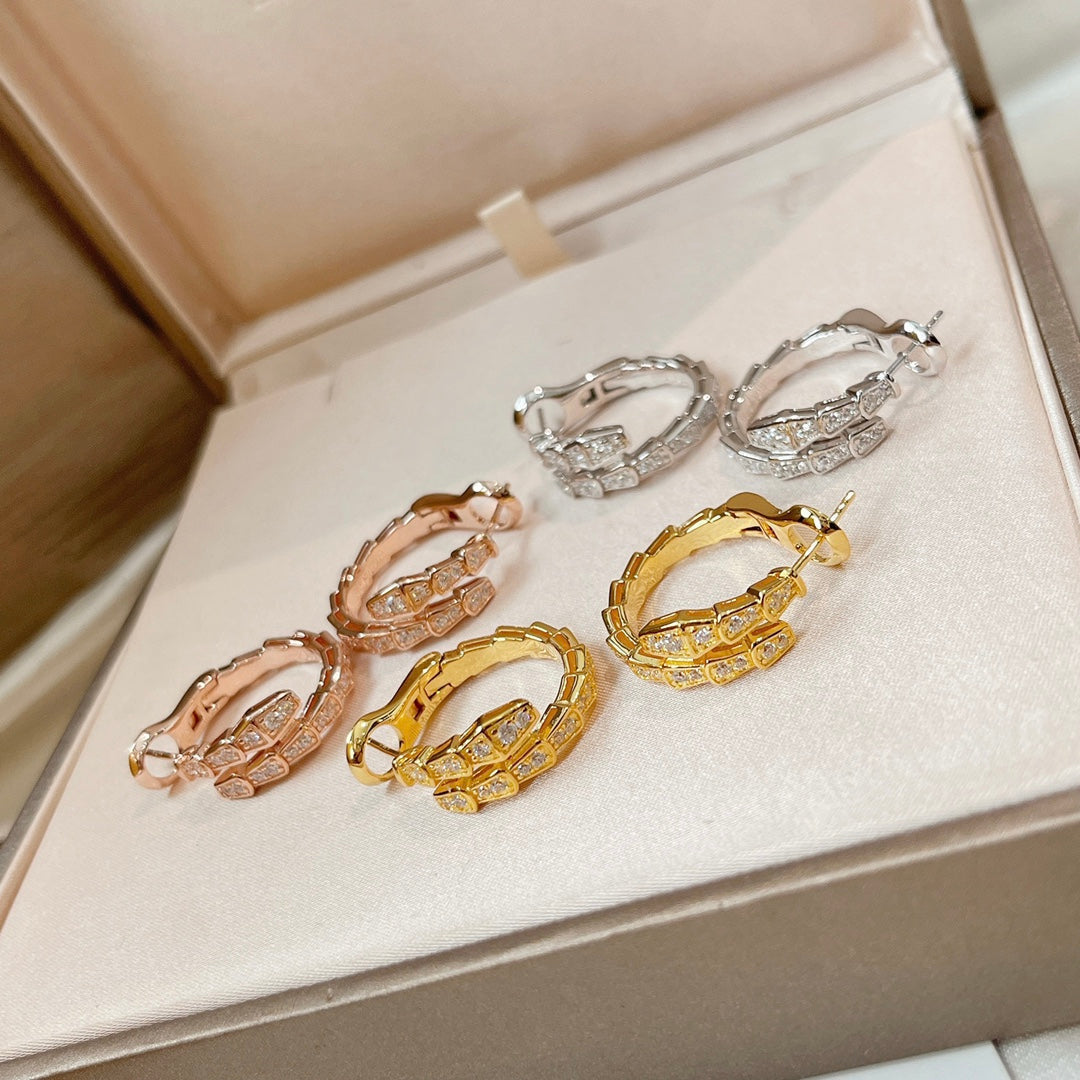 [⭐Haelin Jewelry]SERPENTI EARRINGS DIAMOND