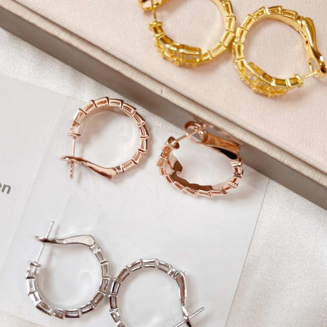 [⭐Haelin Jewelry]SERPENTI EARRINGS DIAMOND