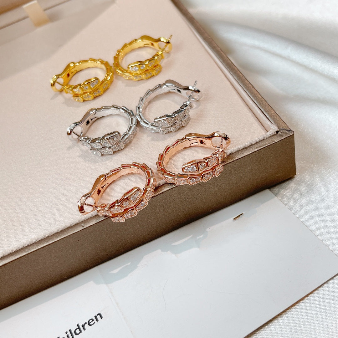 [⭐Haelin Jewelry]SERPENTI EARRINGS DIAMOND