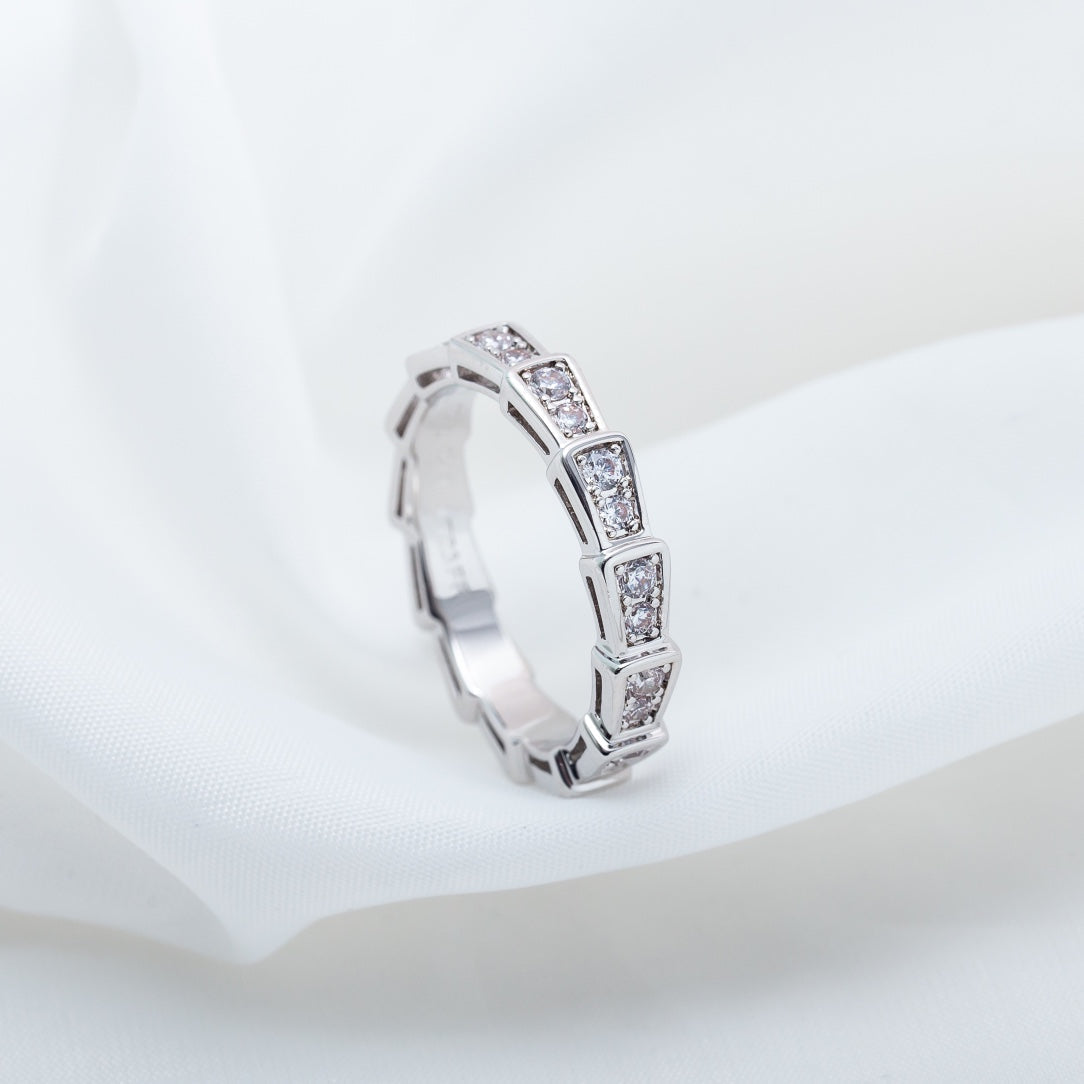 [⭐Haelin Jewelry]SERPENTI RING SILVER DIAMOND PAVED 3MM