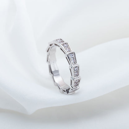 [⭐Haelin Jewelry]SERPENTI RING SILVER DIAMOND PAVED 3MM