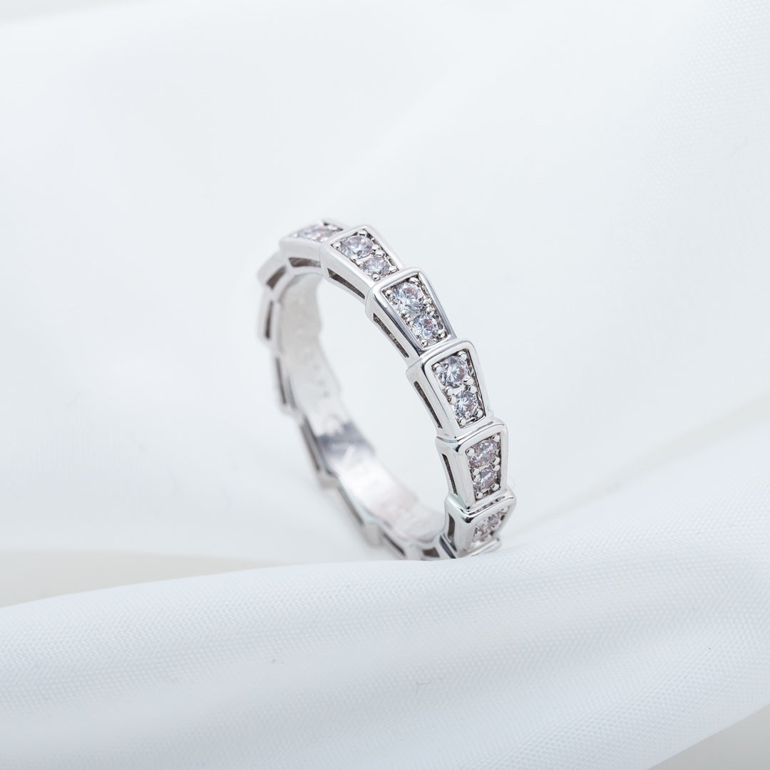 [⭐Haelin Jewelry]SERPENTI RING SILVER DIAMOND PAVED 3MM