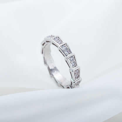 [⭐Haelin Jewelry]SERPENTI RING SILVER DIAMOND PAVED 3MM