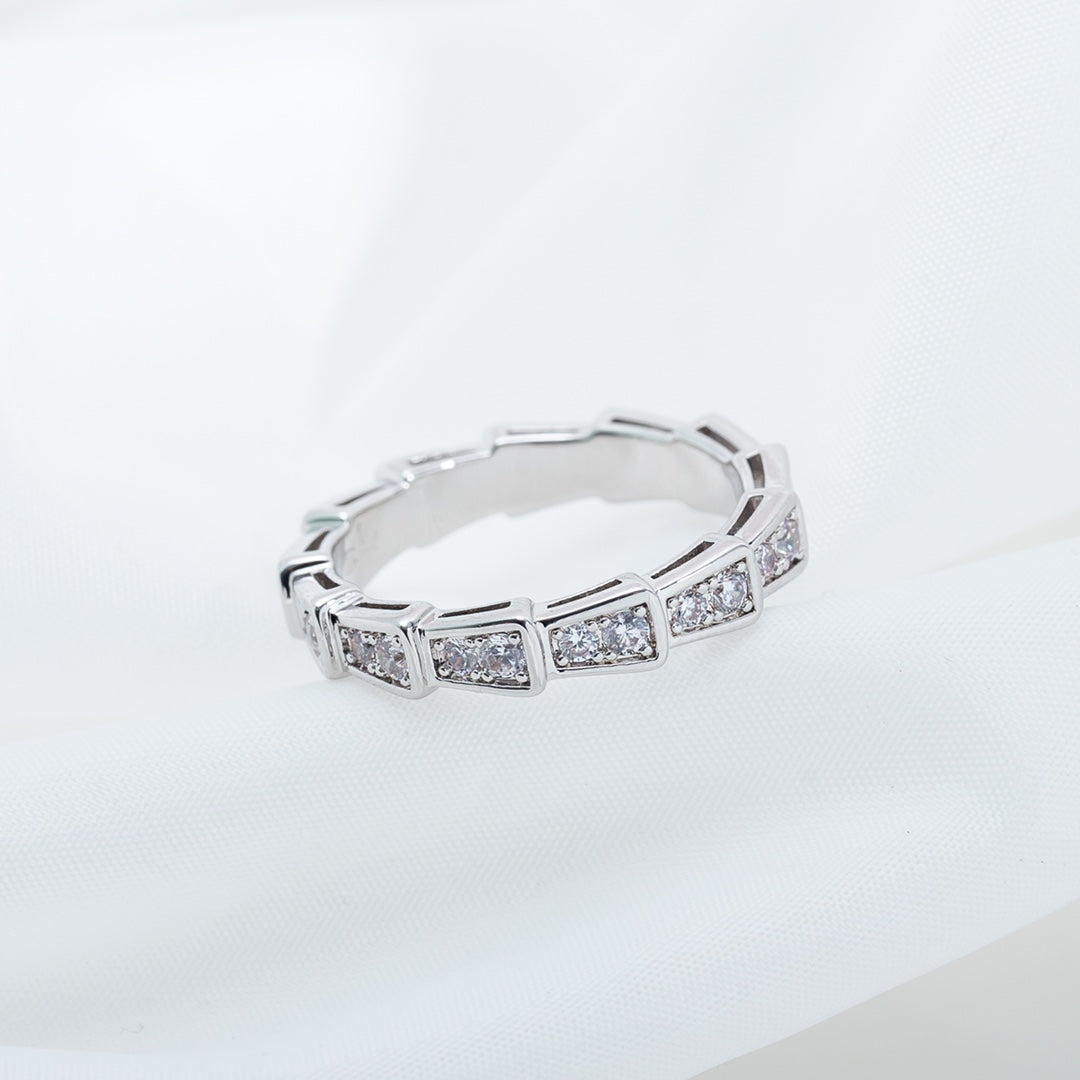 [⭐Haelin Jewelry]SERPENTI RING SILVER DIAMOND PAVED 3MM