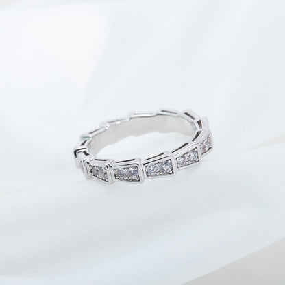 [⭐Haelin Jewelry]SERPENTI RING SILVER DIAMOND PAVED 3MM