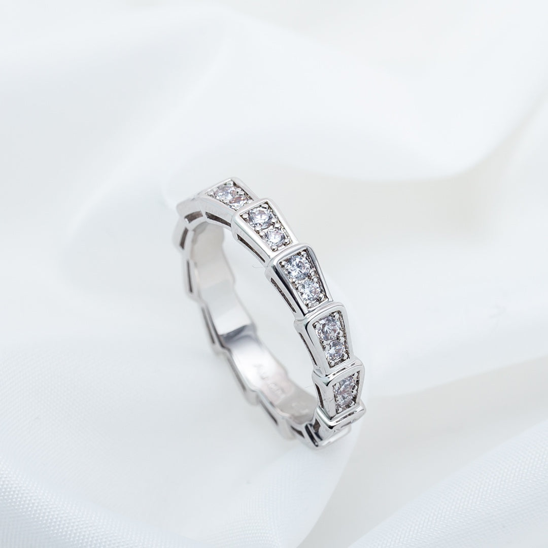[⭐Haelin Jewelry]SERPENTI RING SILVER DIAMOND PAVED 3MM
