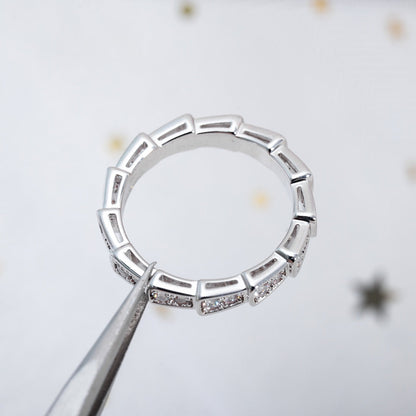 [⭐Haelin Jewelry]SERPENTI RING SILVER DIAMOND PAVED 3MM
