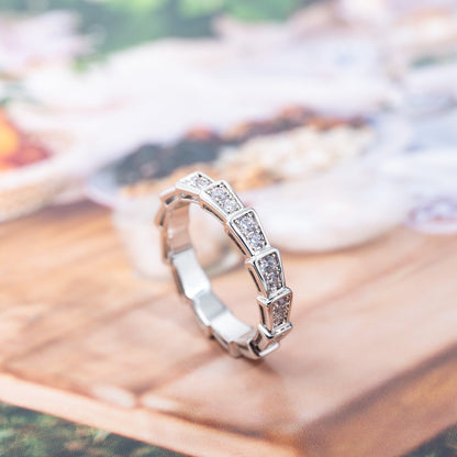 [⭐Haelin Jewelry]SERPENTI RING SILVER DIAMOND PAVED 3MM