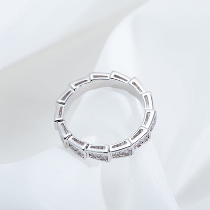 [⭐Haelin Jewelry]SERPENTI RING SILVER DIAMOND PAVED 3MM