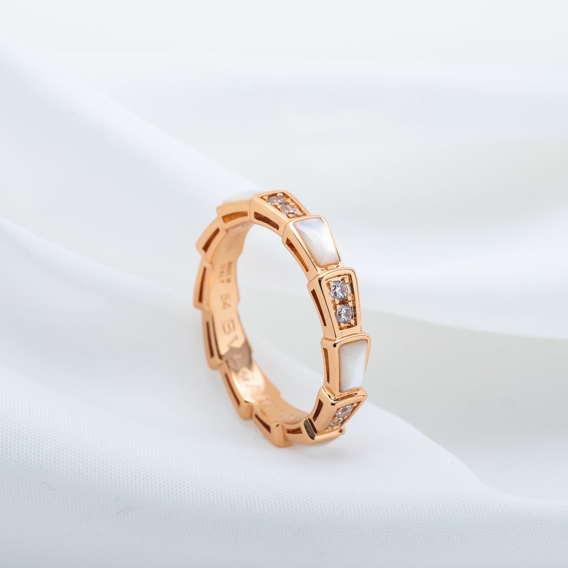 [⭐Haelin Jewelry]SERPENTI RING PINK GOLD DIAMOND MOP 3MM