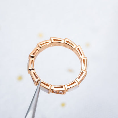 [⭐Haelin Jewelry]SERPENTI RING PINK GOLD DIAMOND MOP 3MM