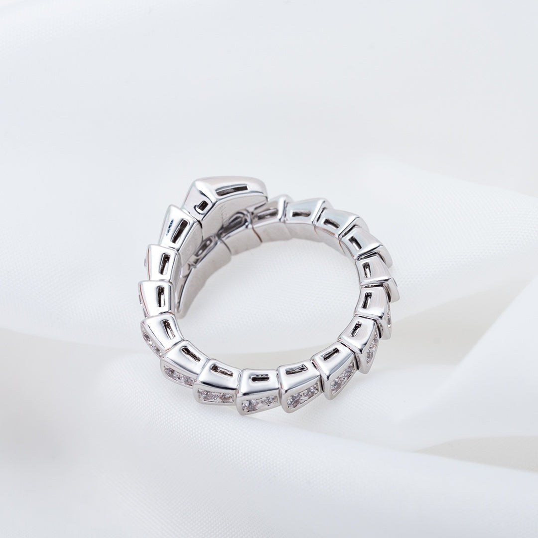 [⭐Haelin Jewelry]SERPENTI RING SILVER DIAMOND PAVED 4MM