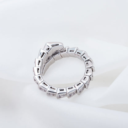 [⭐Haelin Jewelry]SERPENTI RING SILVER DIAMOND PAVED 4MM