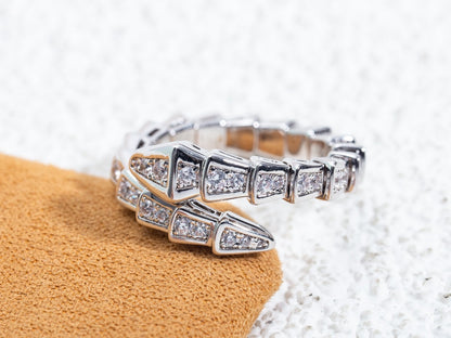 [⭐Haelin Jewelry]SERPENTI RING SILVER DIAMOND PAVED 4MM