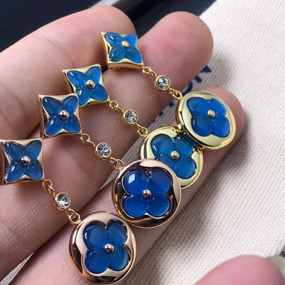 [⭐Haelin Jewelry]STAR AND SUN AGATE DIAMOND EARRINGS