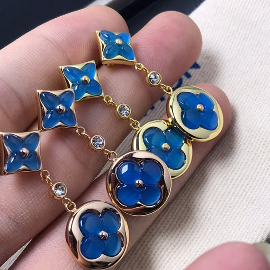 [⭐Haelin Jewelry]STAR AND SUN AGATE DIAMOND EARRINGS