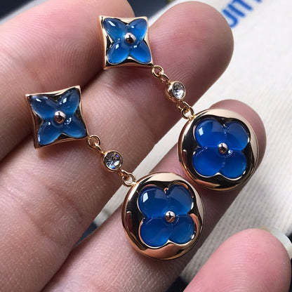 [⭐Haelin Jewelry]STAR AND SUN AGATE DIAMOND EARRINGS