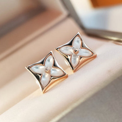 [⭐Haelin Jewelry]STAR MOP PINK GOLD EARRINGS
