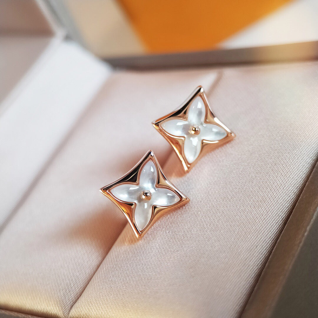 [⭐Haelin Jewelry]STAR MOP PINK GOLD EARRINGS