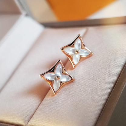 [⭐Haelin Jewelry]STAR MOP PINK GOLD EARRINGS