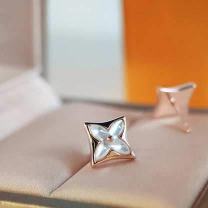 [⭐Haelin Jewelry]STAR MOP PINK GOLD EARRINGS