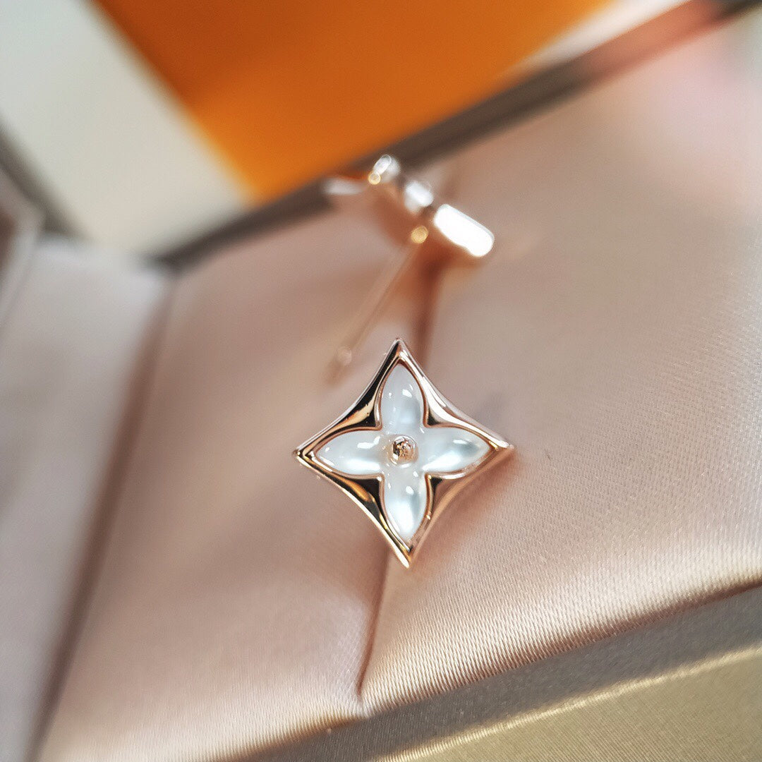 [⭐Haelin Jewelry]STAR MOP PINK GOLD EARRINGS