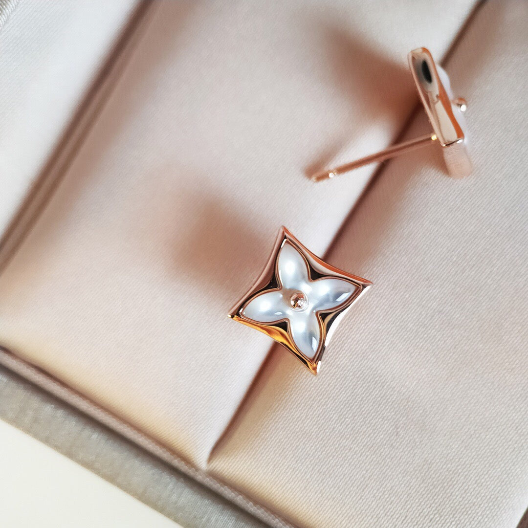 [⭐Haelin Jewelry]STAR MOP PINK GOLD EARRINGS