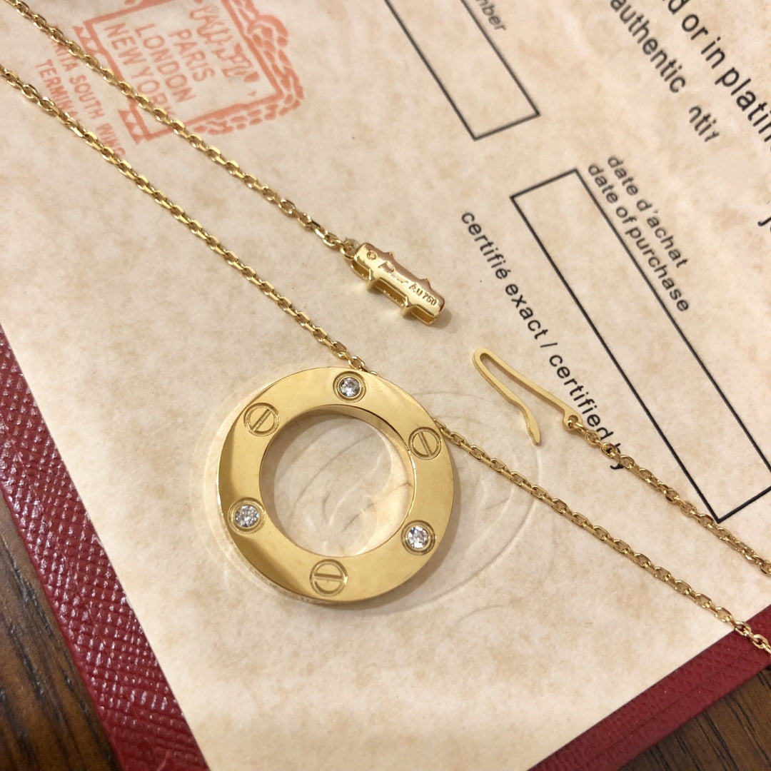 [⭐Haelin Jewelry]LOVE NECKLACE 16MM 3 DIAMONDS