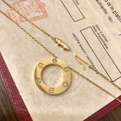 [⭐Haelin Jewelry]LOVE NECKLACE 16MM 3 DIAMONDS
