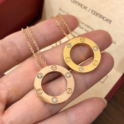 [⭐Haelin Jewelry]LOVE NECKLACE 16MM 3 DIAMONDS