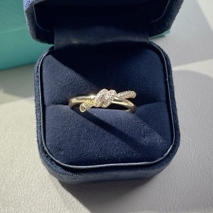 [Haelin Jewelry]KNOT RING DOUBLE ROW GOLD DIAMOND