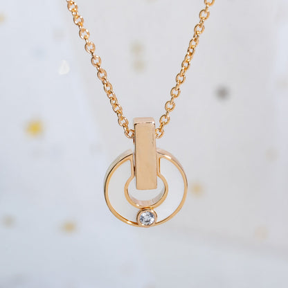 [⭐Haelin Jewelry]GARI NECKLACE PINK GOLD MOP