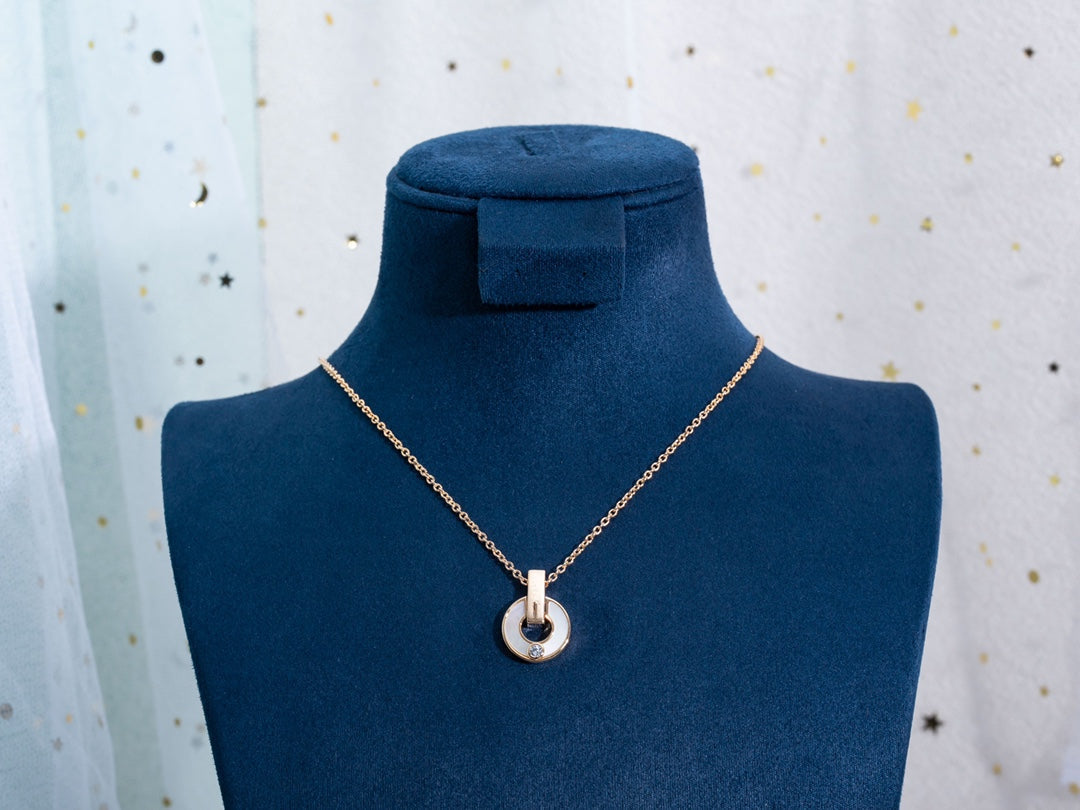 [⭐Haelin Jewelry]GARI NECKLACE PINK GOLD MOP