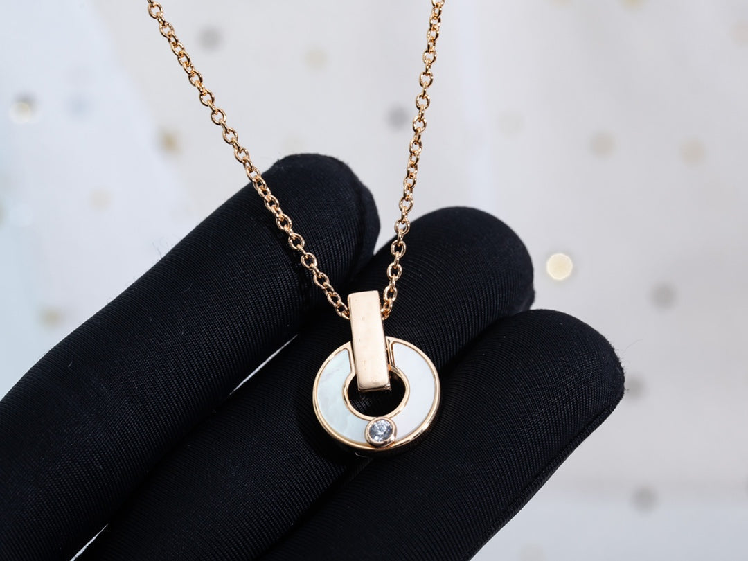[⭐Haelin Jewelry]GARI NECKLACE PINK GOLD MOP