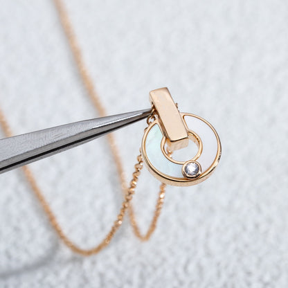 [⭐Haelin Jewelry]GARI NECKLACE PINK GOLD MOP