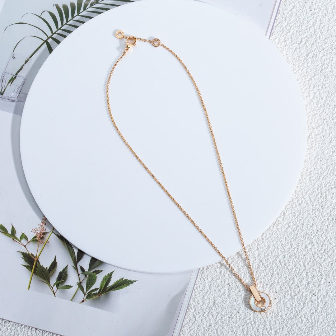 [⭐Haelin Jewelry]GARI NECKLACE PINK GOLD MOP