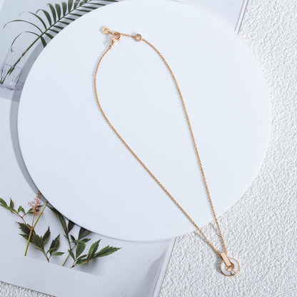 [⭐Haelin Jewelry]GARI NECKLACE PINK GOLD MOP