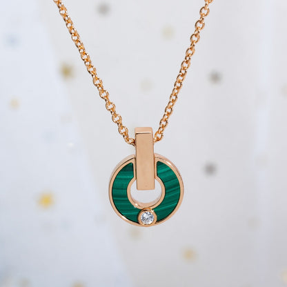 [⭐Haelin Jewelry]GARI NECKLACE PINK GOLD MALACHITE