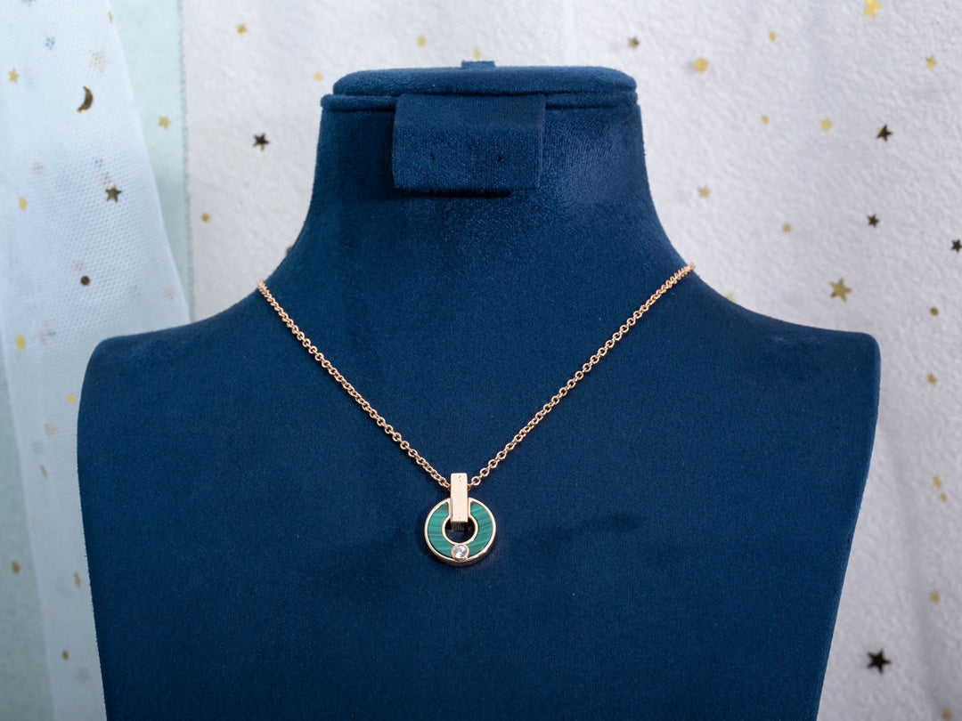 [⭐Haelin Jewelry]GARI NECKLACE PINK GOLD MALACHITE
