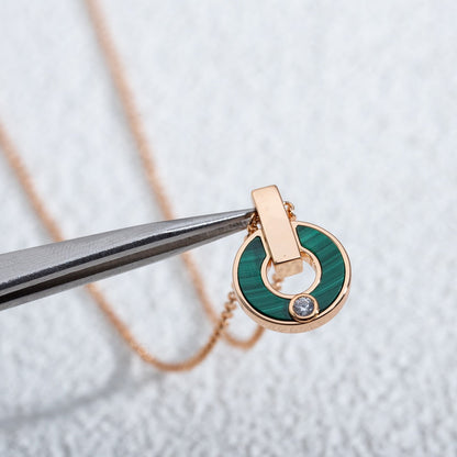 [⭐Haelin Jewelry]GARI NECKLACE PINK GOLD MALACHITE