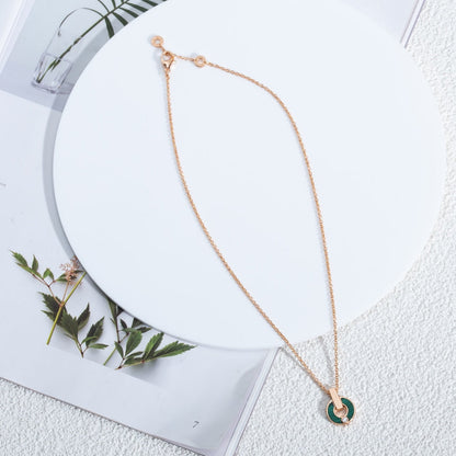 [⭐Haelin Jewelry]GARI NECKLACE PINK GOLD MALACHITE