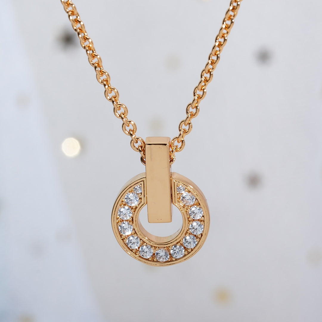[⭐Haelin Jewelry]GARI NECKLACE PINK GOLD DIAMOND