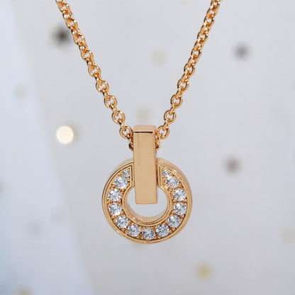 [⭐Haelin Jewelry]GARI NECKLACE PINK GOLD DIAMOND