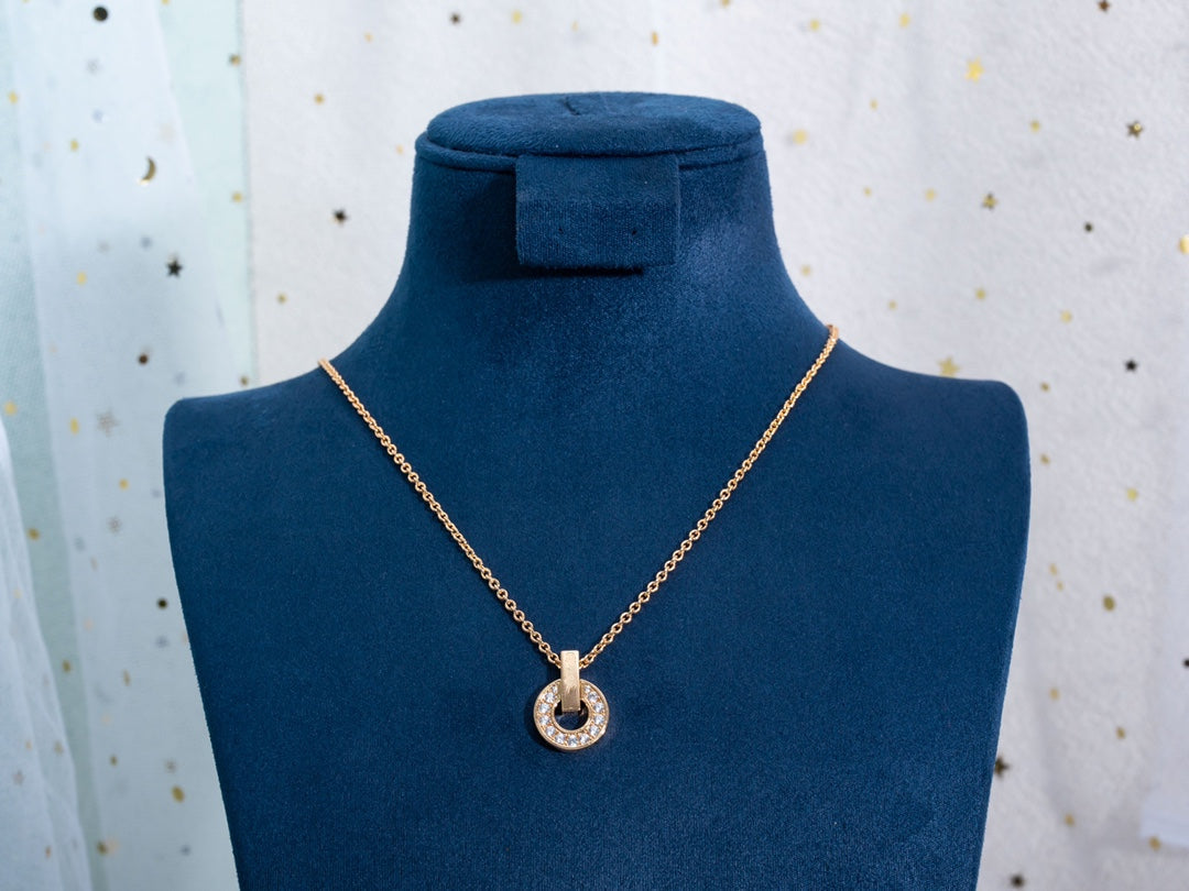 [⭐Haelin Jewelry]GARI NECKLACE PINK GOLD DIAMOND
