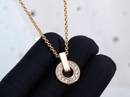 [⭐Haelin Jewelry]GARI NECKLACE PINK GOLD DIAMOND